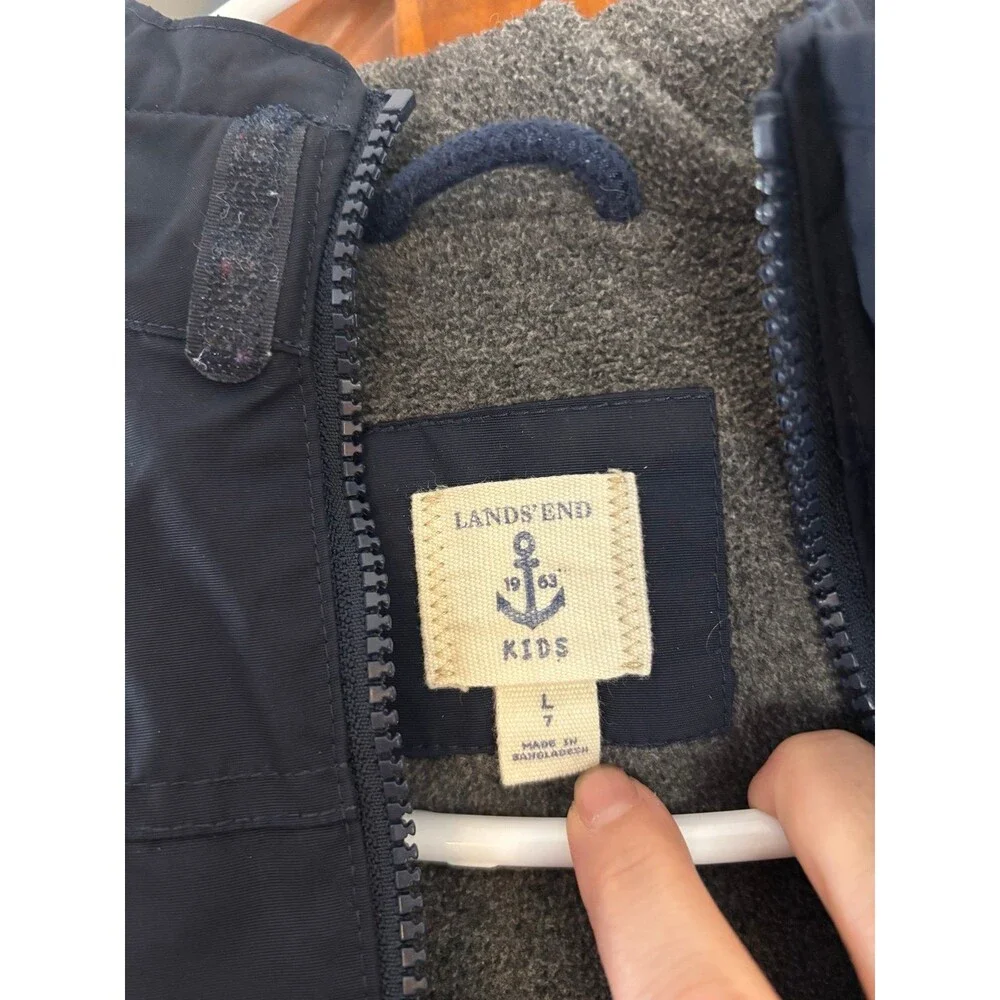 Lands’ end grow-a-longs blue winter jacket coat 7